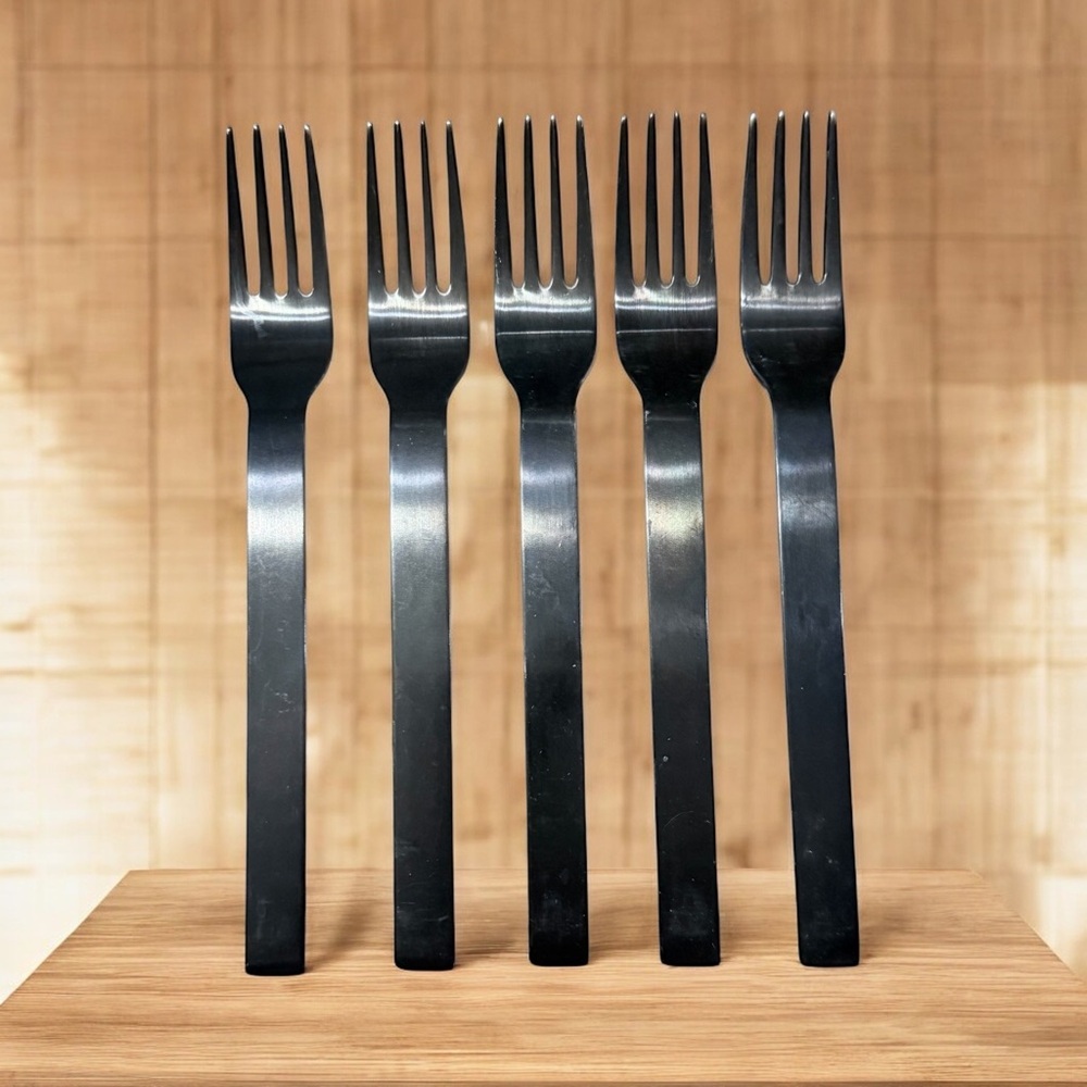 Sleek  Herdmar Portugal Matte Black Fork Set (5) for Modern Dining